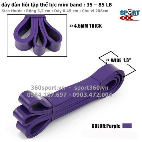 Dây tập gym đa năng power band  35 – 85 LB