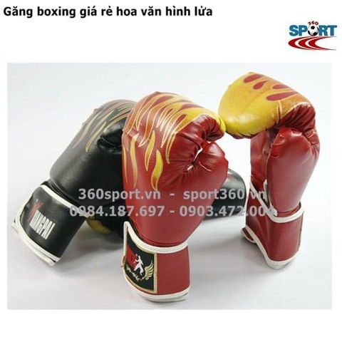 Găng boxing giá rẻ hoa văn hình lửa