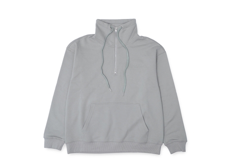 HTAG HOODIE NECKLINE ZIP-UP - GREY