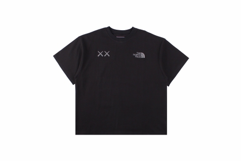 TNF x Kaws North Face joint letter embroidery short-sleeved T-shirt Black