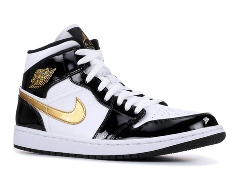 AIR JORDAN 1 MID PATENT 'BLACK GOLD'