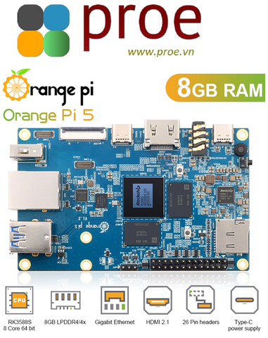 Orange Pi 5 chip RK3588S 8GB RAM