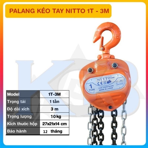 Palang Kéo Tay NITTO 1T-3M