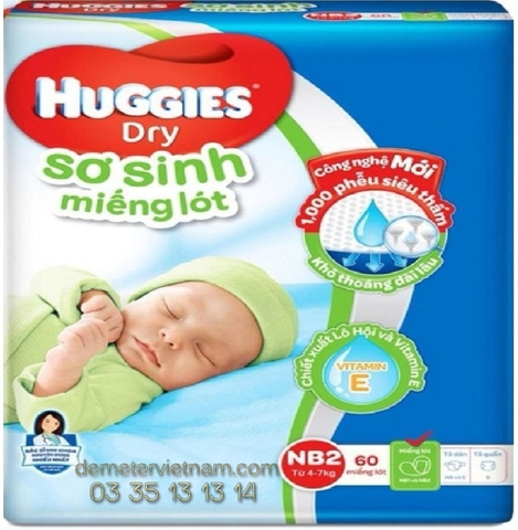 Miếng lót Huggies Newborn pads size No.2 60