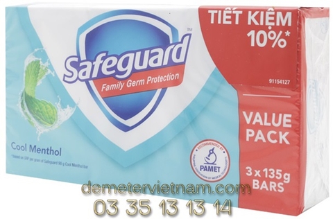 Safeguard xa phong cuc bac ha mat lanh 135g (combo 3)