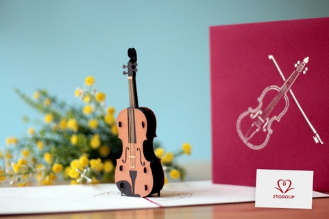 D3D35 - THIỆP 3D ĐÀN VIOLIN