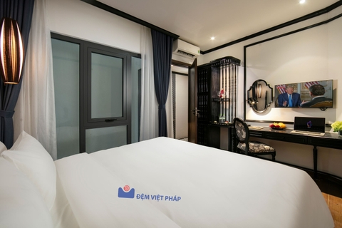 Bộ chăn ga gối trắng trơn 100% cotton T300 VP300T Đệm Việt Pháp