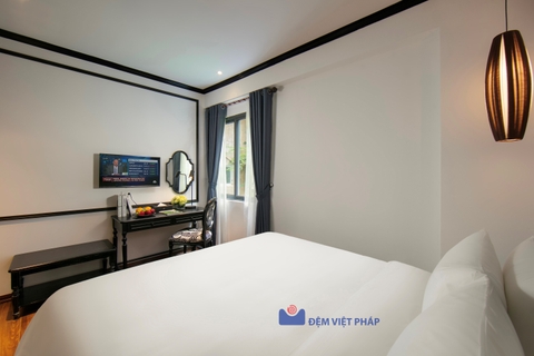 Bộ chăn ga gối trắng trơn 100% cotton T300 VP300T Đệm Việt Pháp