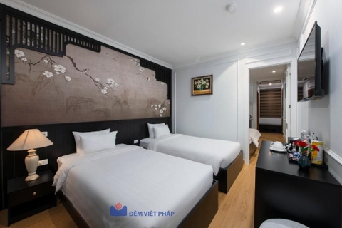 Bộ chăn ga gối kẻ sọc 65% cotton 35% polyester T250 VP250K  Đệm Việt Pháp