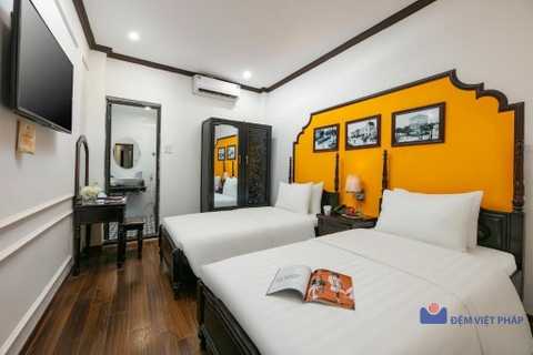 Bộ chăn ga gối kẻ sọc 65% cotton 35% polyester T250 VP250K  Đệm Việt Pháp