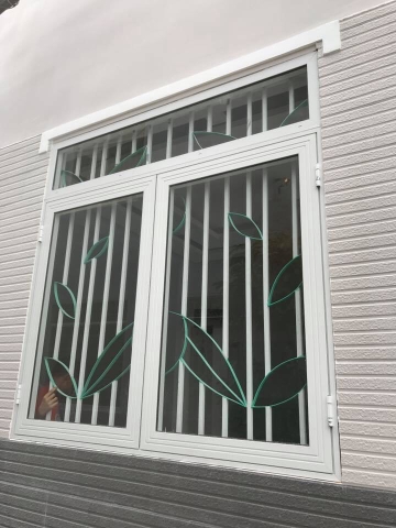 Cửa sổ bật hất (cửa chóp) 2 cánh nhôm Xingfa Việt nam dày 1,2mm Màu Xám Ghi