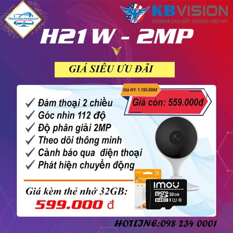 KB ONE KN-H21W-D Camera wifi cố định 2.0MP