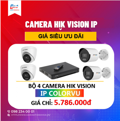 BỘ 4 CAMERA IP HIK VISION