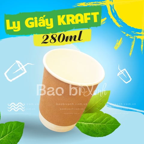 Ly giấy kraft 8oz - 280ml