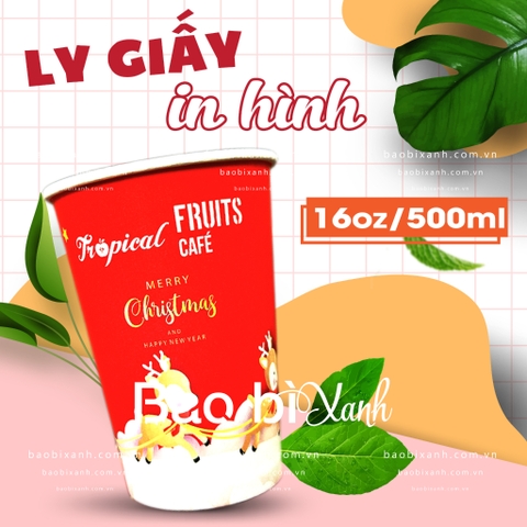 Ly giấy 16oz (500ml) in sẵn -  2PE