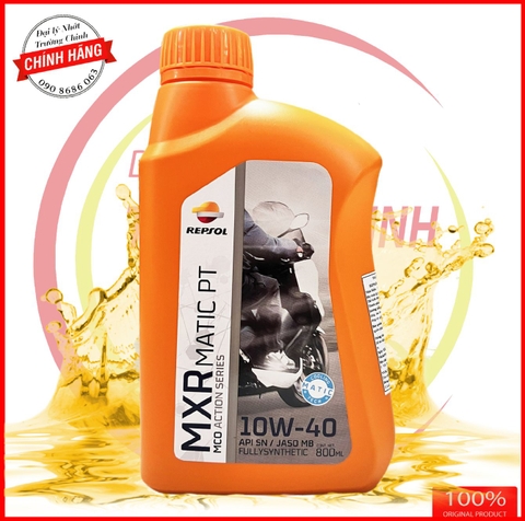 Nhớt Repsol Matic PT Platium 4T 10W40 MB  tổng hợp 100% 800ML dành cho xe ga