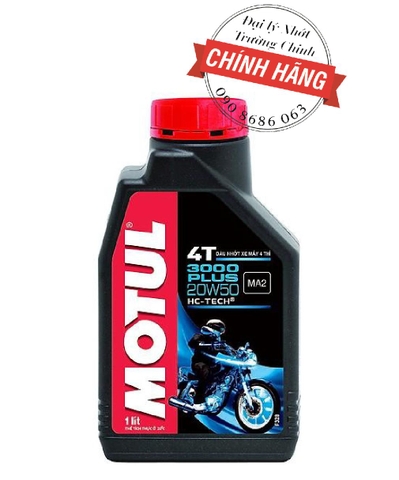 Nhớt Motul 3000 Plus 4T 20W50  dành cho xe số, tay côn