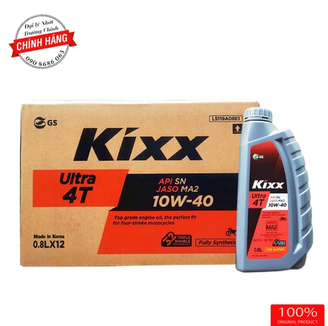 Thùng Nhớt Kixx Ultra 4T Fully Synthetic 10W40 hàng chính hãng nhập khẩu Hàn Quốc