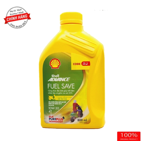 Nhớt Shell Advance Fuel Save 10W30 tiết kiệm nhiên liệu dành cho xe ga