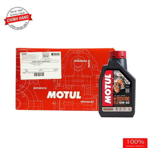 Thùng Motul H-Tech 100 4T 10W40 dành cho xe số, tay côn