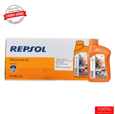 Thùng nhớt Repsol MXR Platinum 10W40 dành cho xe số, tay côn nhập khẩu indonesia