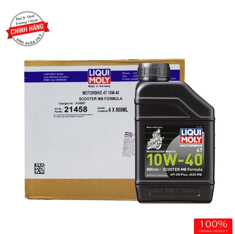 Thùng Nhớt Liqui Moly 10W-40 Scooter MB Formula 800ML dành cho xe ga