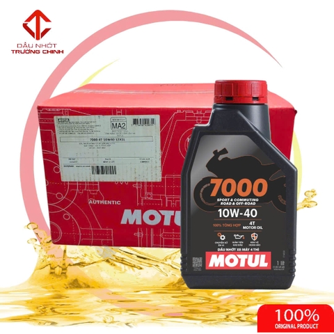 Thùng, 1/2 thùng Dầu Nhớt Motul 7000 4T 10W-40 - 1 Lít 100% Tổng Hợp dành Cho Xe Số & Côn Tay
