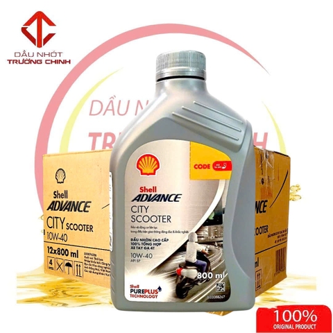 Nhớt Shell Advance City10W40  tổng hợp toàn phần dành cho xe ga