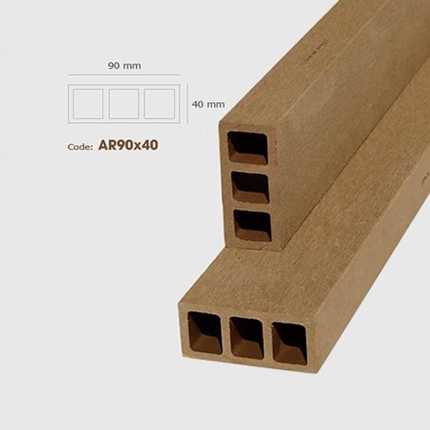 Thanh lam, cột gỗ nhựa AWood - Thanh lam gỗ AWood AR90x40 Wood