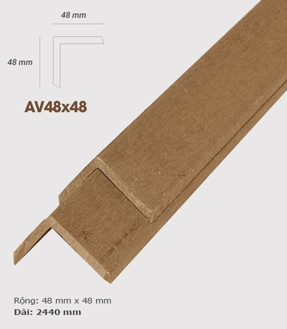 PHỤ KIỆN GỖ NGOÀI TRỜI - Nẹp V nhựa  AWood AV48x48 Wood