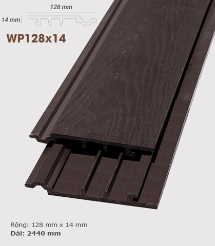 Ốp tường gỗ ngoài trời AWood - Ốp tường AWood WP128x14 3D Socola