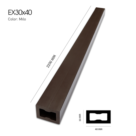 Gỗ nhựa ngoài trời EXwood - Đà nhựa EXwood EX30x40