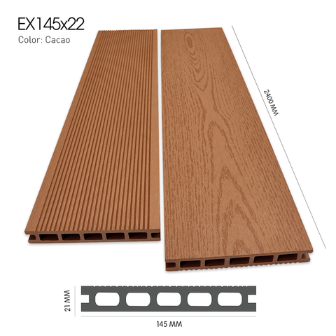 Gỗ nhựa ngoài trời EXwood - Sàn gỗ nhựa ngoài trời EXwood EX145x22 - Cacao