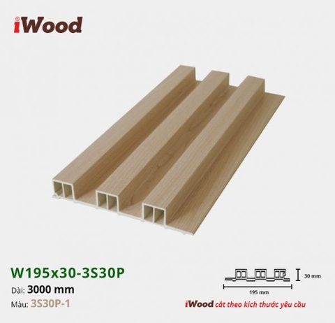 Ốp tường, ốp trần - Lam gỗ nhựa iWood 3S30P-1