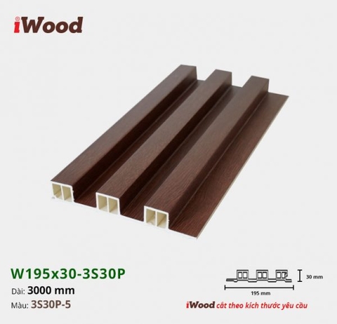 Tấm ốp tường nhựa iWood - Lam gỗ nhựa iWood 3S30P-5