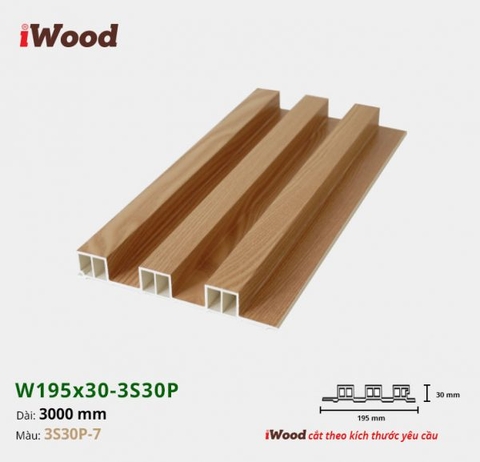 Ốp tường, ốp trần - Lam gỗ nhựa iWood 3S30P-7