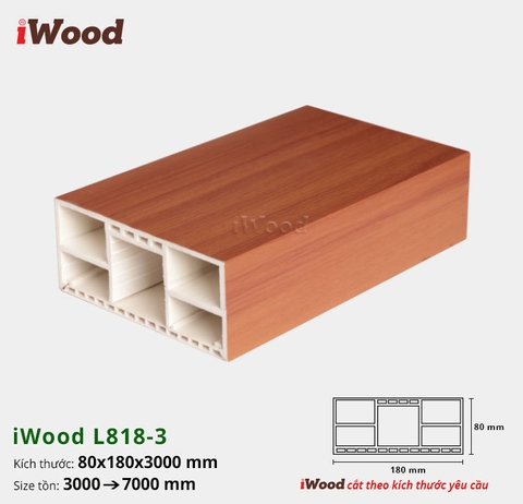 Tấm ốp tường nhựa iWood - Lam nhựa giả gỗ iWood L818-3