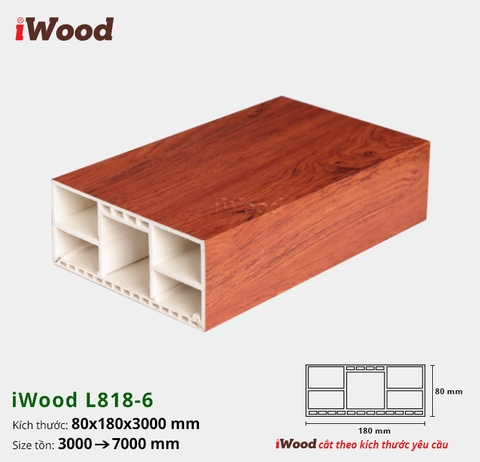 Tấm ốp tường nhựa iWood - Lam nhựa giả gỗ iWood L818-6