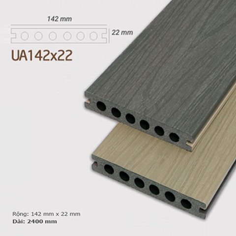 Sàn gỗ ngoài trời UltrAwood - Sàn gỗ nhựa ngoài trời UltrAwood UA142x22 Silvery Grey