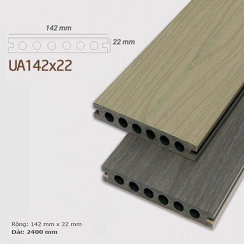 Sàn gỗ ngoài trời UltrAwood - Sàn gỗ nhựa ngoài trời UltrAwood UA142x22 Smoke