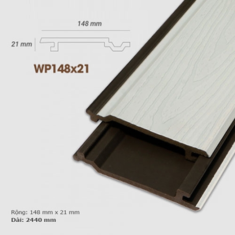  - Ốp tường gỗ UltrAwood WP148x21 - màu White