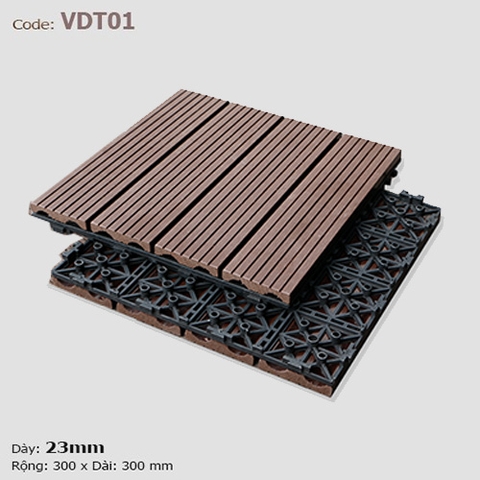  - Vỉ gỗ nhựa lót sàn ATWood VDT01 Nâu