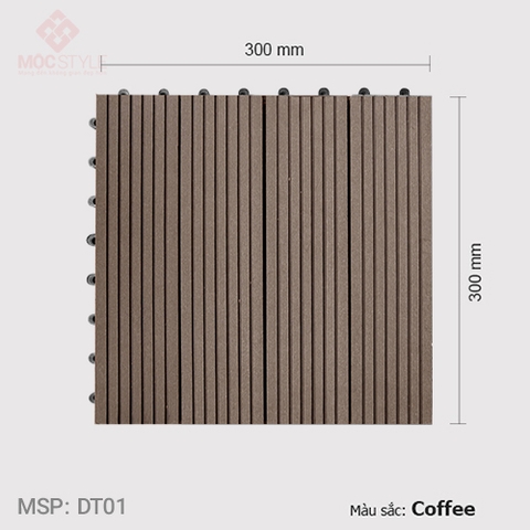  - Vỉ gỗ nhựa lót sàn AWood DT01 Coffee