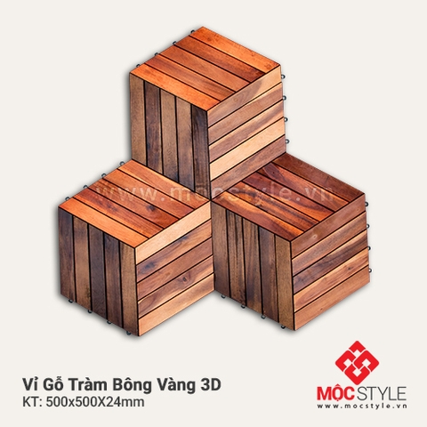  - Vỉ gỗ Tràm Bông Vàng 3D