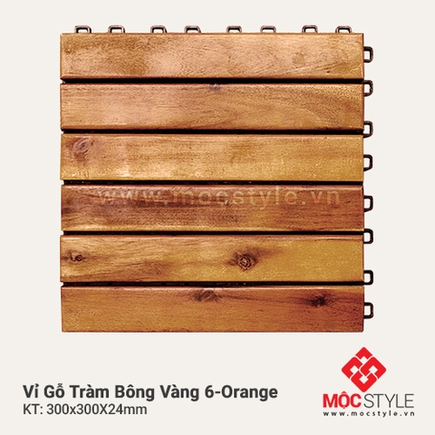 Vỉ gỗ lót sàn ngoài trời - Vỉ gỗ Tràm Bông Vàng 6 Orange
