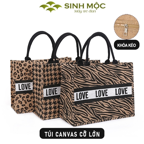 Túi canvas cỡ lớn, túi canvas to, túi đi làm, túi đựng đồ, Sinh Mộc - M3012