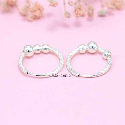 Bông Tai Bạc Nữ Kiểu Khong Tròn Đơn Giản Xinh Xắn H2410250032