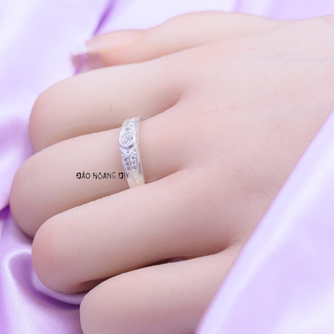 Nhẫn Bạc Cặp Đôi Nam Nữ Đính Đá N2408300011