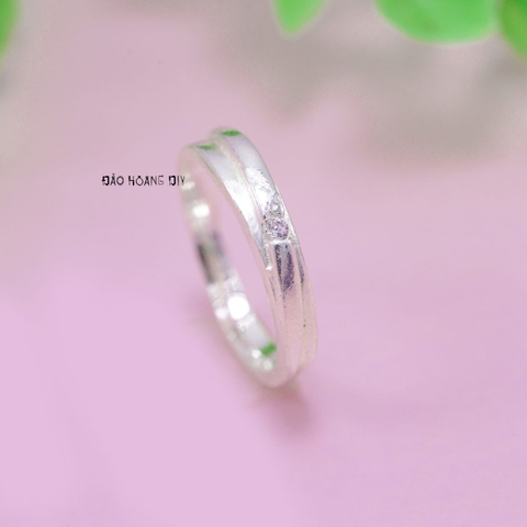 Nhẫn Bạc Cặp Đôi Nam Nữ Đính Đá