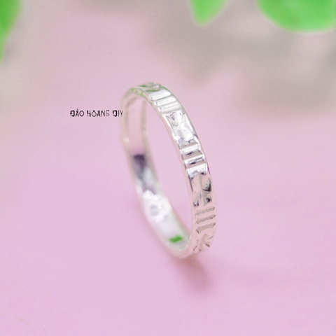 Nhẫn Bạc Cặp Đôi Nam Nữ Trơn Cách Điệu N2408300034